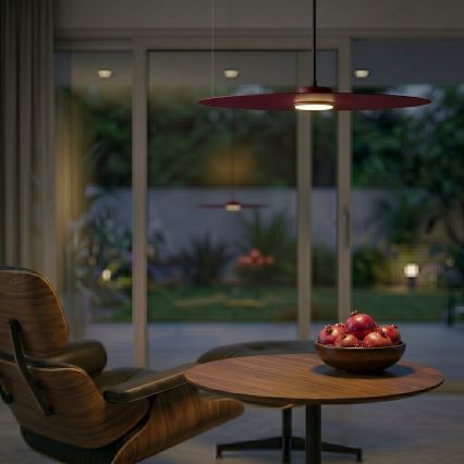 Pendel på wire PIATTO 1xGX53/15W/230V Ø 55 cm vinrød