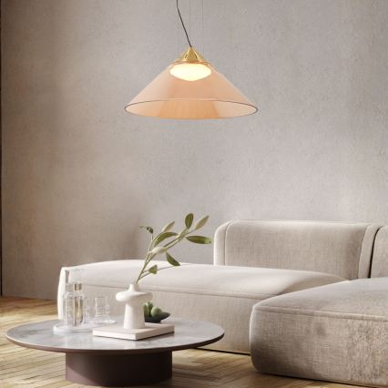 Pendel på wire PRESTO 1xGX53/10W/230V Ø 42 cm guld/røget beige