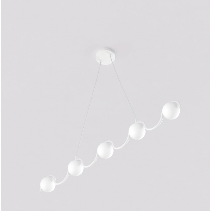 Pendel på wire SINUS 5xG9/8W/230V hvid