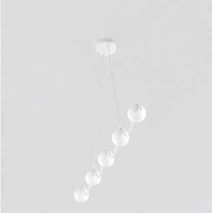 Pendel på wire SINUS 5xG9/8W/230V hvid