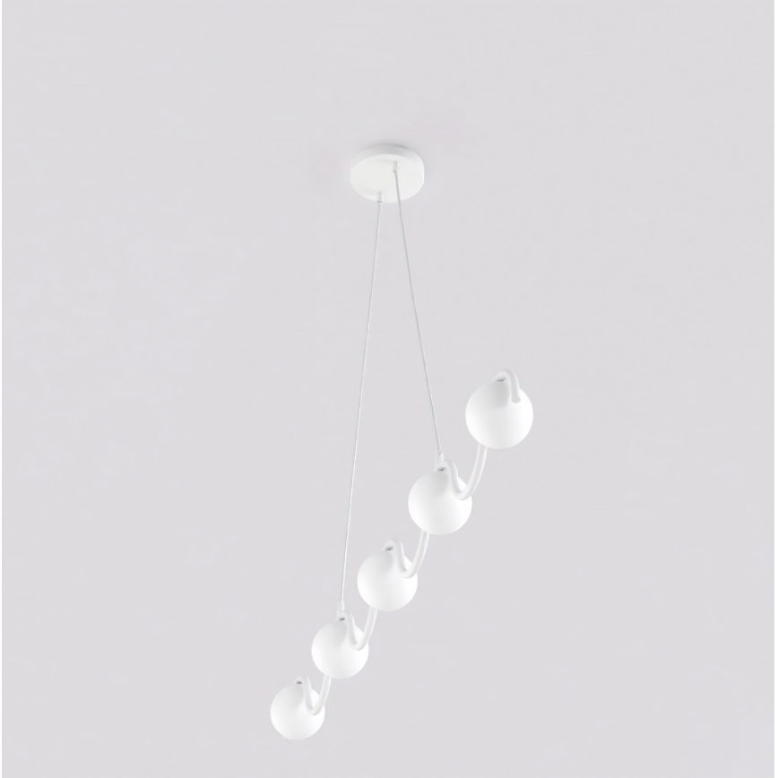 Pendel på wire SINUS 5xG9/8W/230V hvid