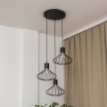 Pendel på wire SOLANO 3xE27/15W/230V sort/poleret krom