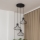 Pendel på wire SOLANO 3xE27/15W/230V sort/poleret krom