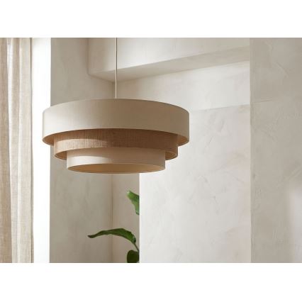 Pendel på wire TRINITI 1xE27/60W/230V Ø 40 cm creme/beige