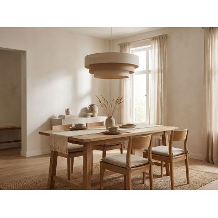 Pendel på wire TRINITI 1xE27/60W/230V Ø 40 cm creme/beige