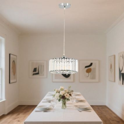 Pendel på wire VETRO 1xE27/60W/230V blank krom