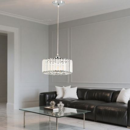 Pendel på wire VETRO 1xE27/60W/230V blank krom