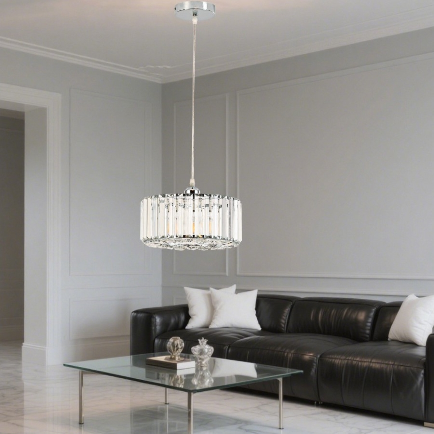 Pendel på wire VETRO 1xE27/60W/230V blank krom