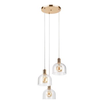 Pendel på wire VIVE 3xE27/15W/230V, guld