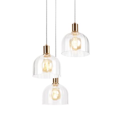 Pendel på wire VIVE 3xE27/15W/230V, guld