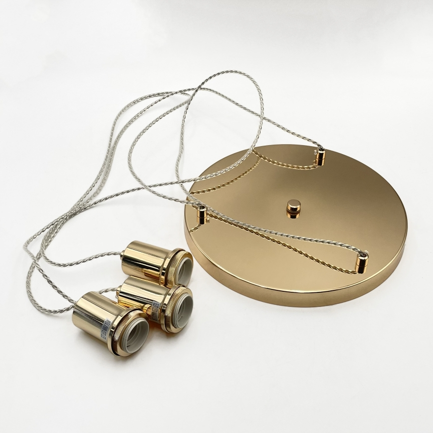Pendel på wire VIVE 3xE27/15W/230V, guld