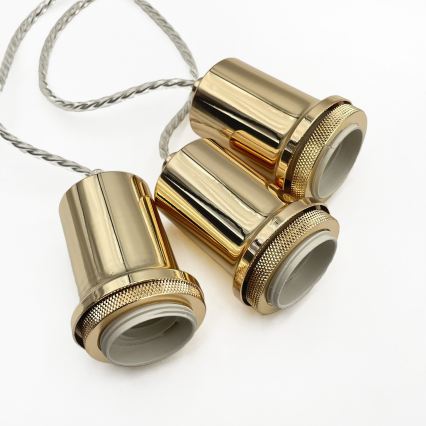 Pendel på wire VIVE 3xE27/15W/230V, guld