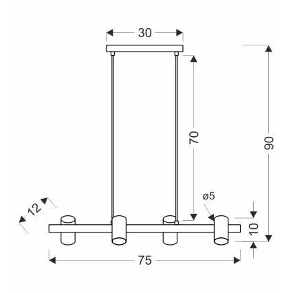 Pendel på wire XILO 4xGU10/25W/230V bøg/hvid