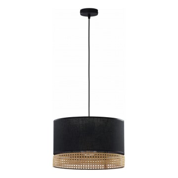 Pendel PAGLIA 1xE27/15W/230V sort/Rattan