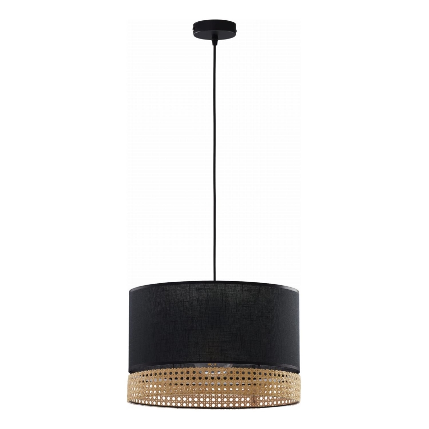Pendel PAGLIA 1xE27/15W/230V sort/Rattan
