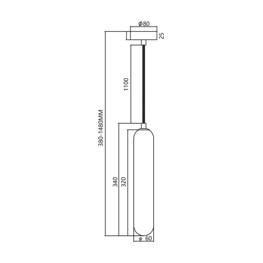 Pendel PAX 1xG9/9W/230V sort