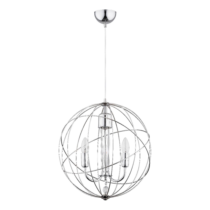 Pendel PIKO 3xE14/10W/230V skinnende krom