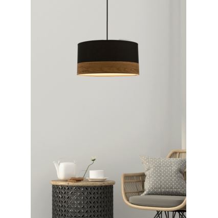 Pendel PORTO 1xE27/60W/230V sort/brun