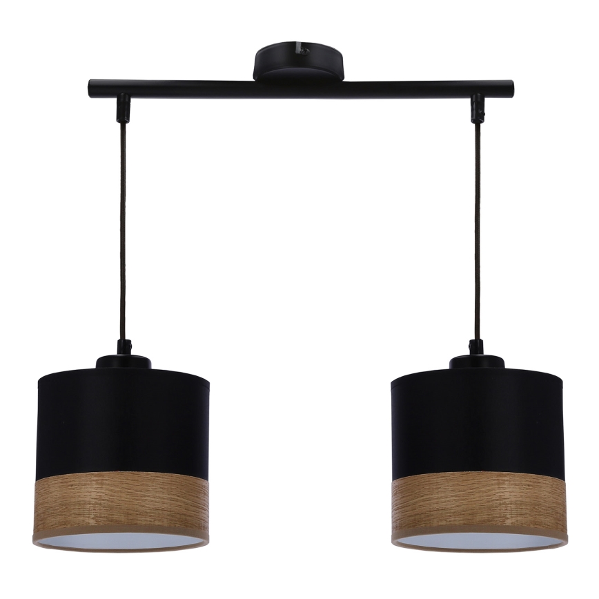 Pendel PORTO 2xE27/60W/230V sort/brun