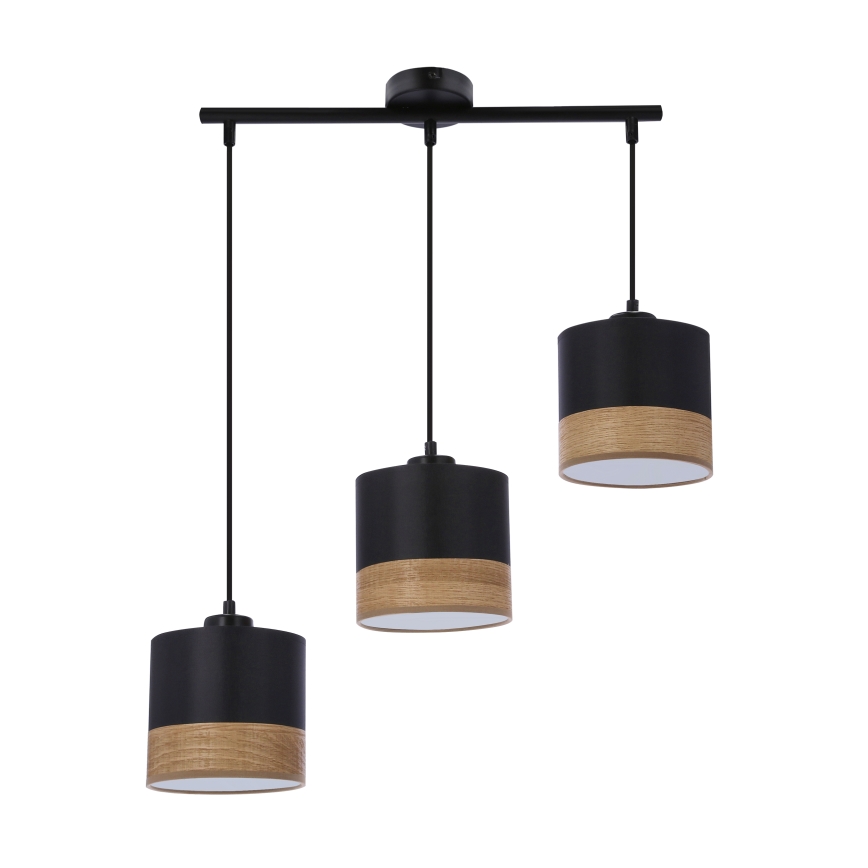 Pendel PORTO 3xE27/60W/230V sort/brun
