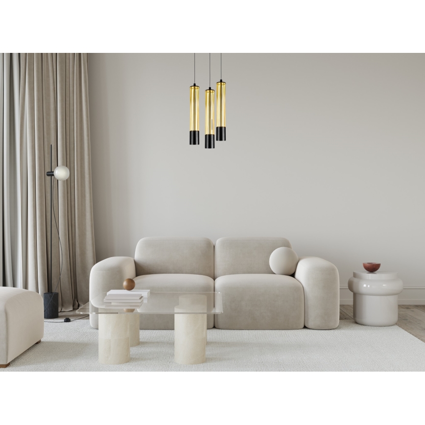 Pendel PRESCOT 3xGU10/40W/230V gylden
