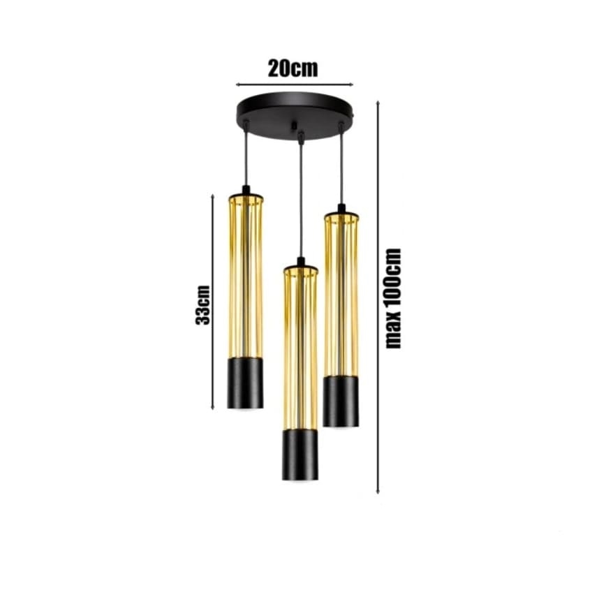 Pendel PRESCOT 3xGU10/40W/230V gylden