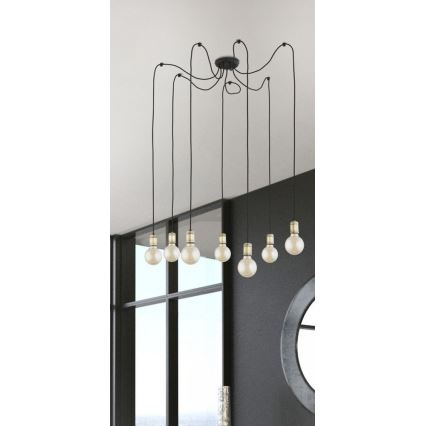 Pendel QUALLE 5xE27/60W/230V edderkop