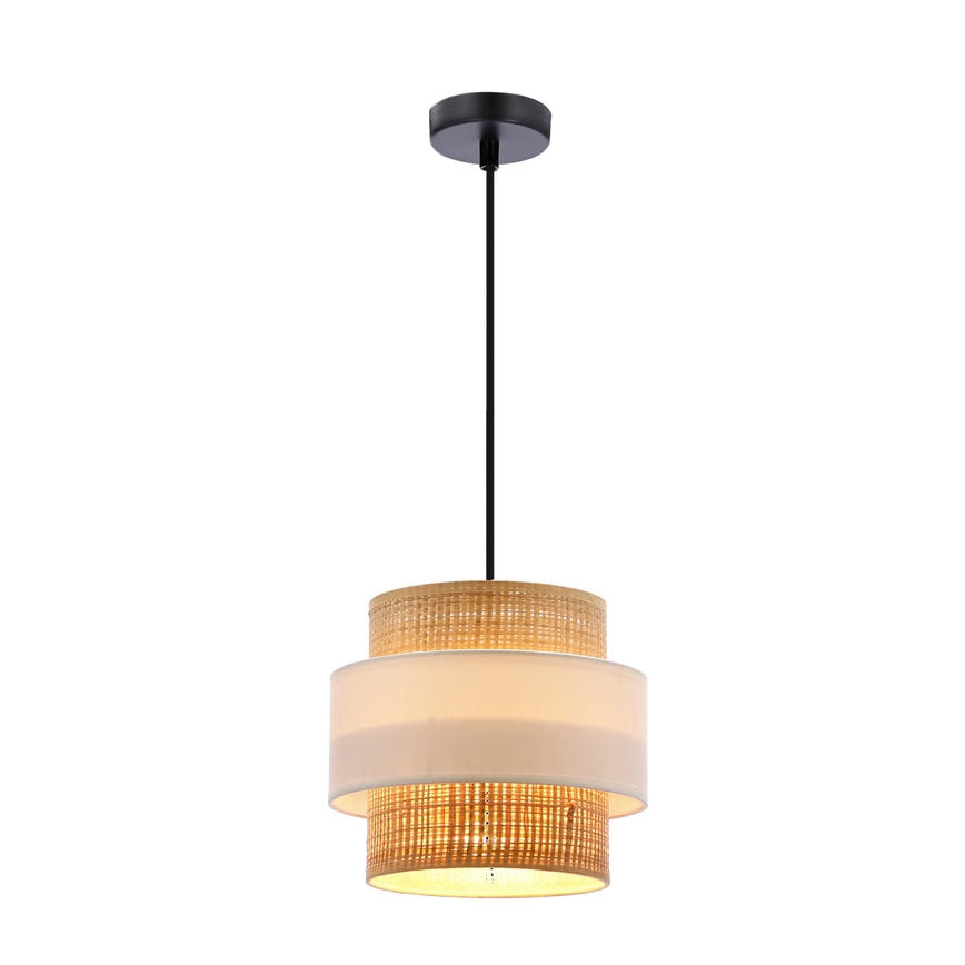 Pendel RATTAN 1xE27/40W/230V hvid/brun