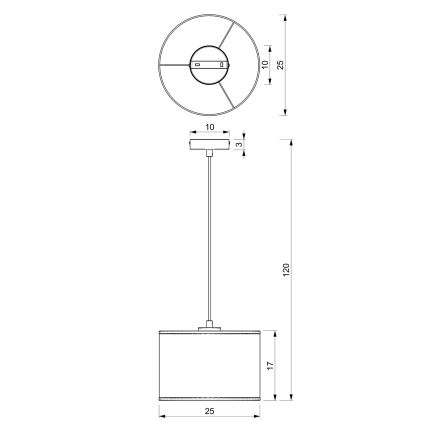 Pendel RATTAN 1xE27/60W/230V diameter 25 cm Rattan