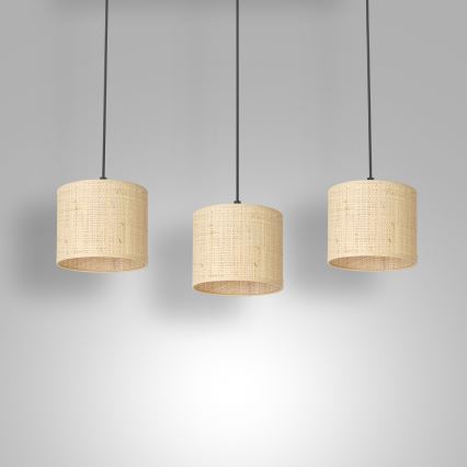 Pendel RATTAN 3xE27/60W/230V Rattan