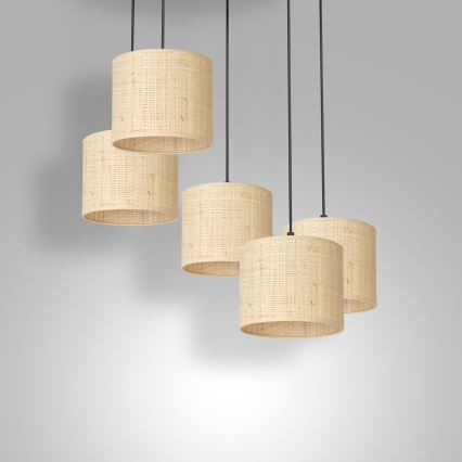 Pendel RATTAN 5xE27/60W/230V Rattan