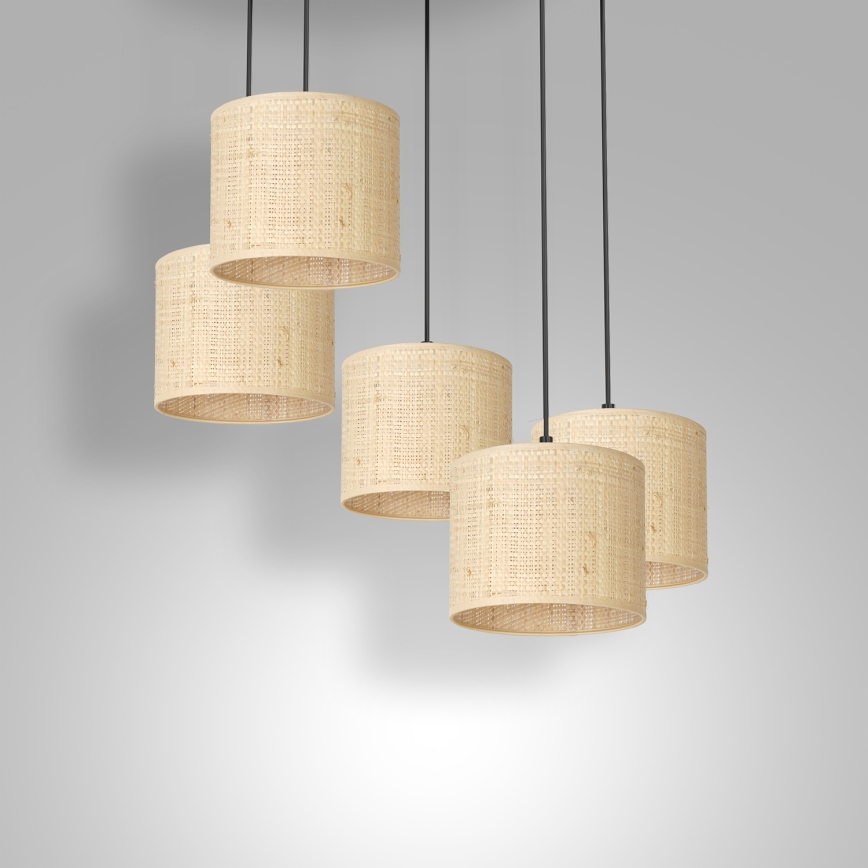 Pendel RATTAN 5xE27/60W/230V Rattan
