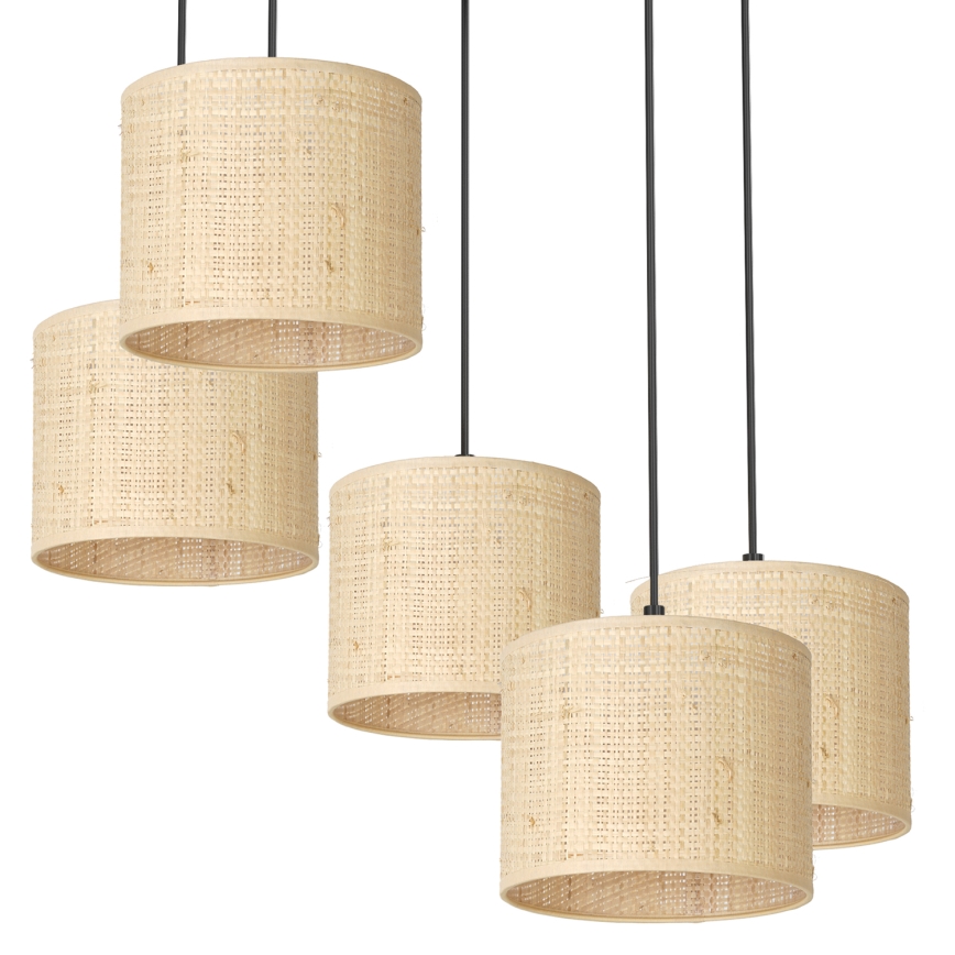 Pendel RATTAN 5xE27/60W/230V Rattan