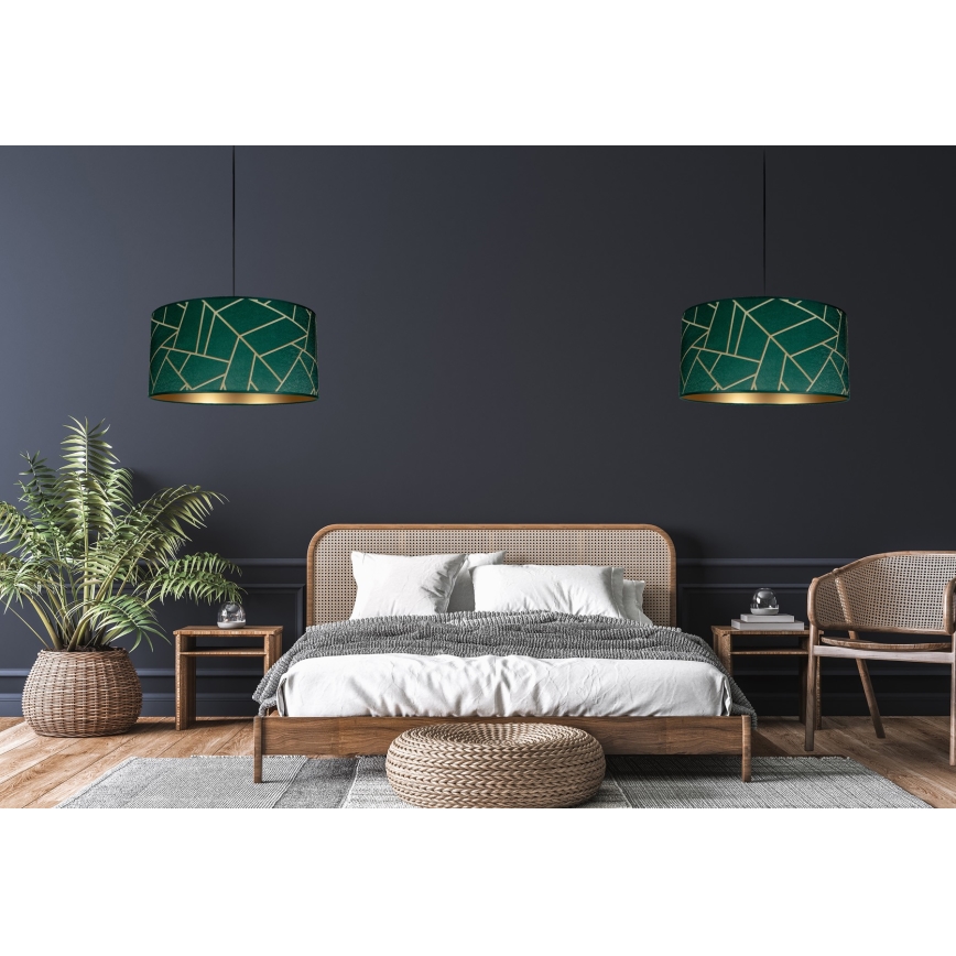 Pendel RELLA 1xE27/60W/230V grøn/guldfarvet