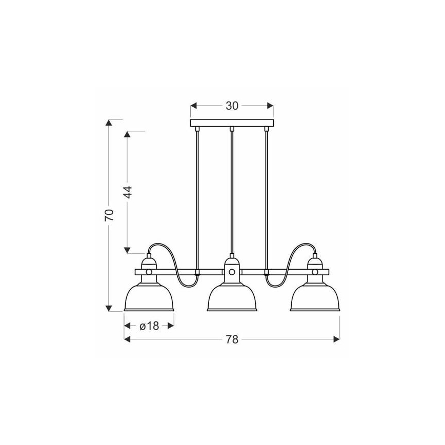 Pendel RENO 3xE27/40W/230V sort/brun