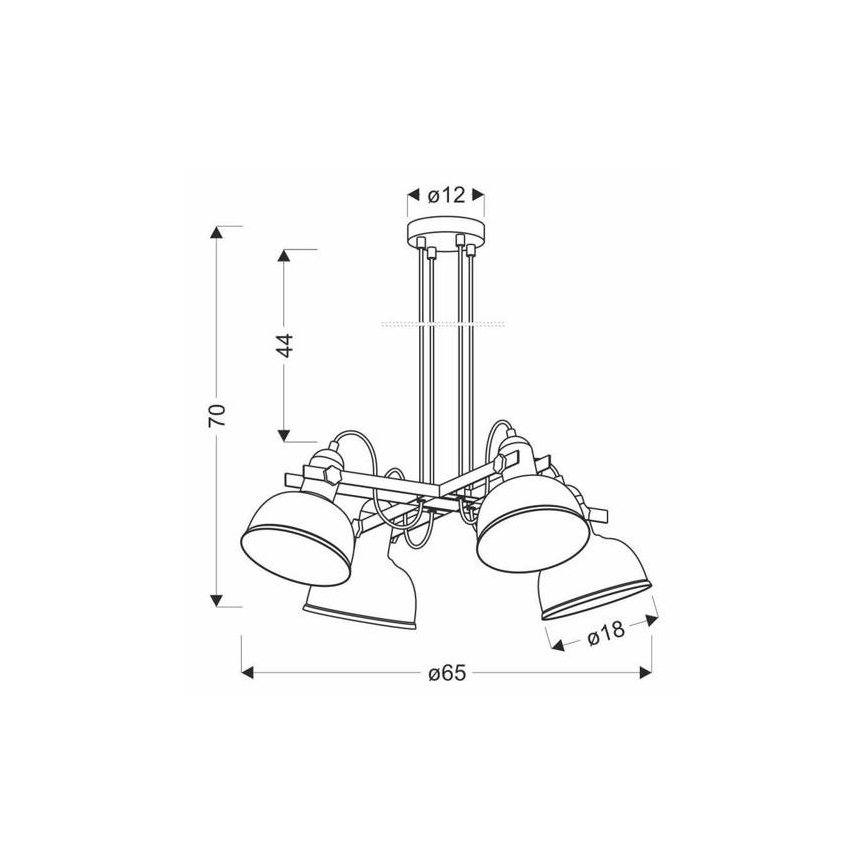 Pendel RENO 4xE27/40W/230V sort/brun