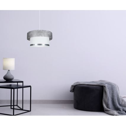 Pendel RESSA 1xE27/60W/230V sølvfarvet