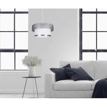 Pendel RESSA 1xE27/60W/230V sølvfarvet