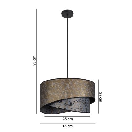 Pendel REZO 1xE27/60W/230V grå/guld