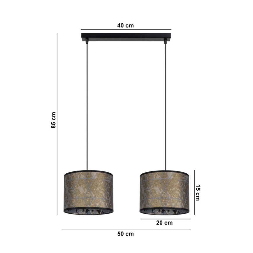 Pendel REZO 2xE27/60W/230V guld
