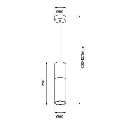 Pendel RICKY 1xGU10/10W/230V sort