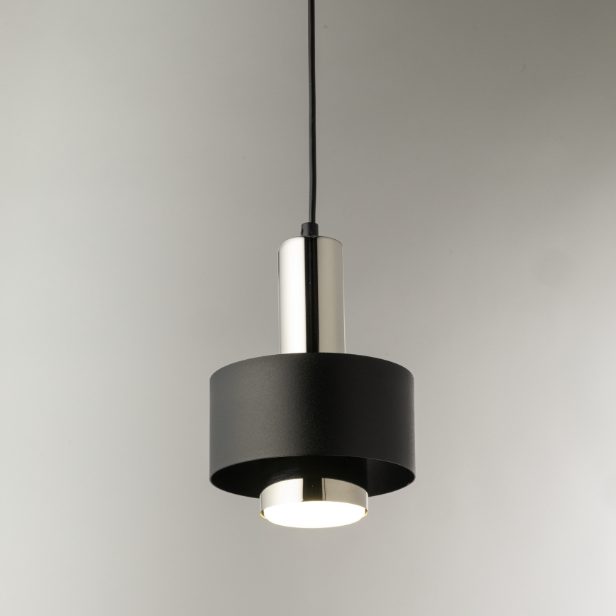 Pendel RIF LUX 1xGX53/12W/230V diameter 15 cm sort/skinnende krom