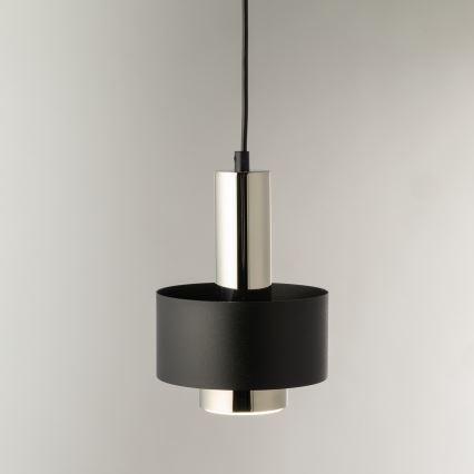 Pendel RIF LUX 1xGX53/12W/230V diameter 15 cm sort/skinnende krom