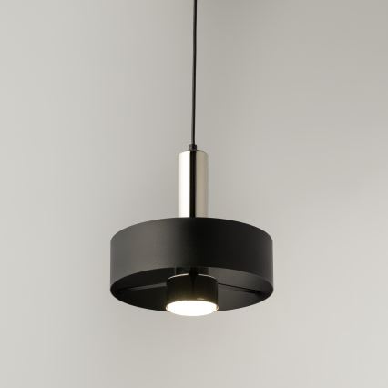 Pendel RIF LUX 1xGX53/12W/230V diameter 25 cm sort/skinnende krom
