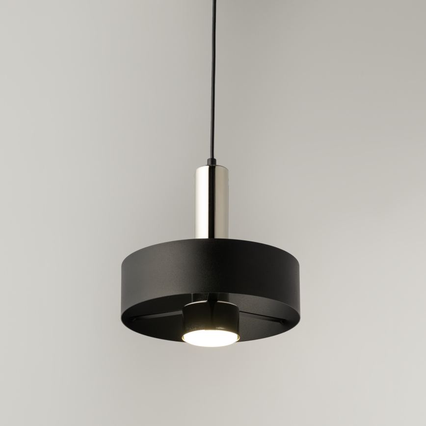 Pendel RIF LUX 1xGX53/12W/230V diameter 25 cm sort/skinnende krom