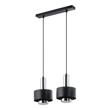 Pendel RIF LUX 2xGX53/12W/230V sort/skinnende krom