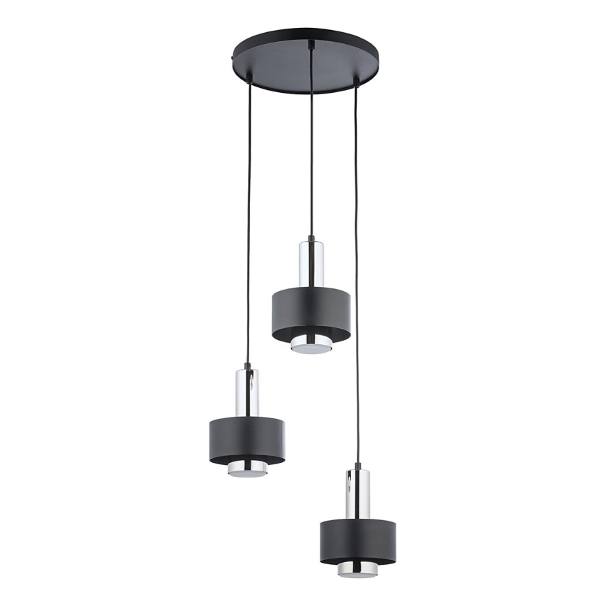 Pendel RIF LUX 3xGX53/12W/230V diameter 38 cm sort/skinnende krom