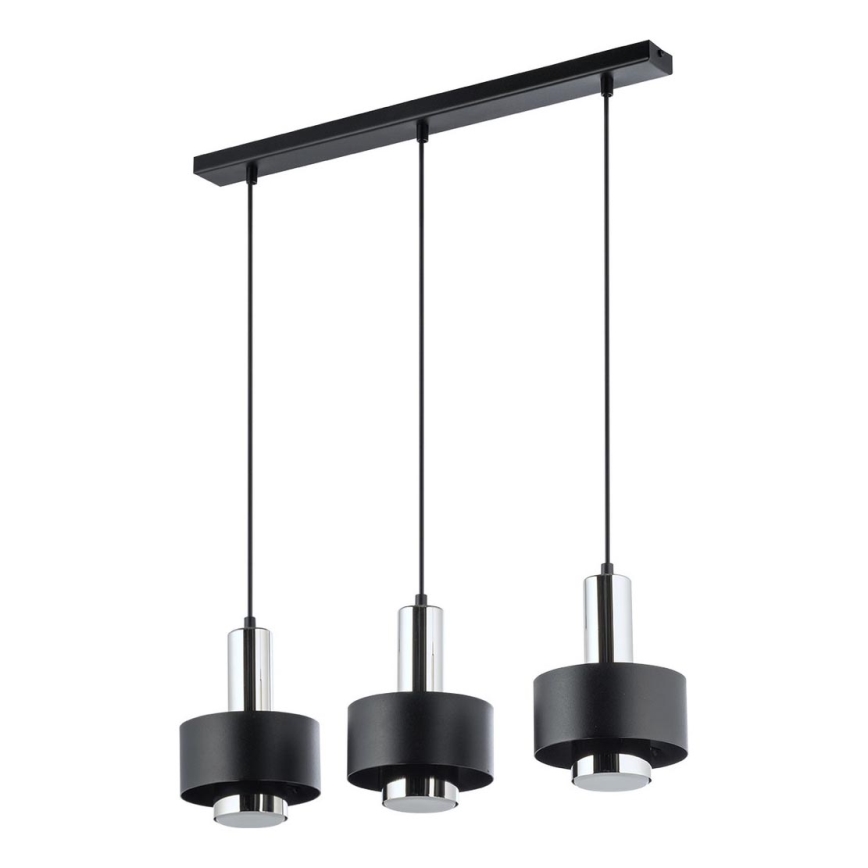 Pendel RIF LUX 3xGX53/12W/230V sort/skinnende krom
