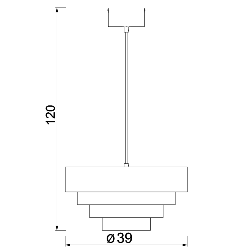 Pendel RINGS 1xE27/15W/230V sort
