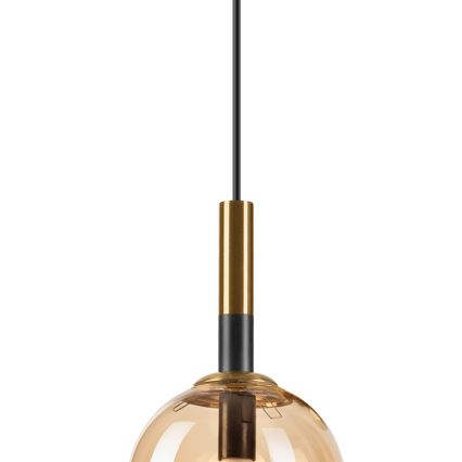 Pendel ROLLO 1xE14/5W/230V guldfarvet/røget beige